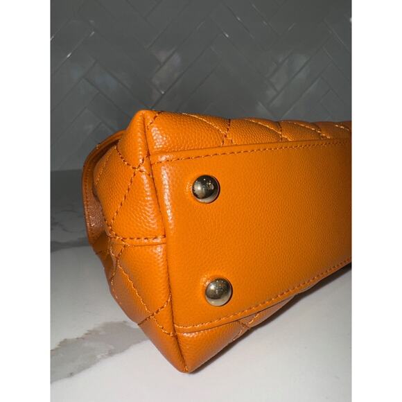 Chanel 21A Caramel Brown Caviar Mini Small Coco Handle CC Quilted Chain Flap Bag - Picture 14 of 16